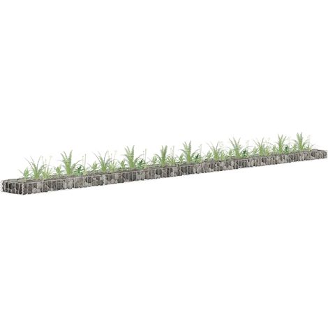 Potager surélevé en gabions, acier galvanisé, 450 x 30 x 10 cm