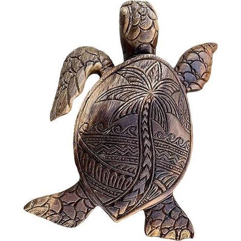 Statue de tortue marine, tortue marine hawaïenne sculptée en résine, décoration pour la maison côté océan (1/5)