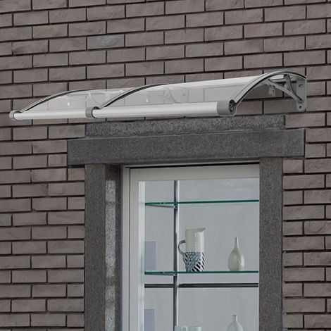 Vordach für Haustür 120 x 60 cm, Bogen-Regenhaus, Überdachung Haustür aus Aluminium-Legierung, für Sonnenschutz, Tragfähigkeit 200kg