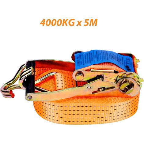 Cinghia per trasporto auto 4000 kg 5 m cinghia a cricchetto 4 4 tonnellate EN 1219 (1/4)