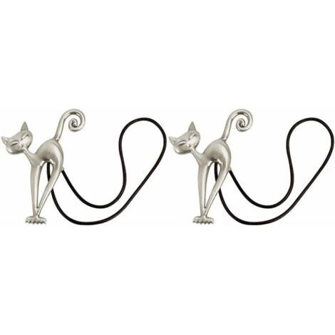 2Pcs Embrasse à Rideaux Magnétique Attache Rideau Aimanté Boucle de Rideau Magnifique Clip Rideau en Motif de Chat Accessoires pour Rideaux pour Maison Salon Chambre Bureau (1/5)