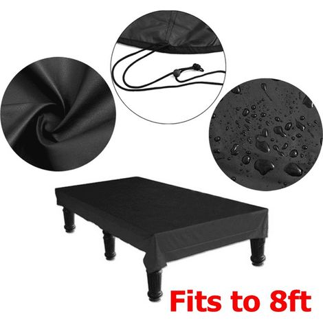 Housse de table de billard imperméable et anti-poussière en toile Oxford noire, dimensions 245x140x20 cm, avec cordon de serrage, protège-billard intérieur, couverture résistante à l'eau et à la pouss (1/5)