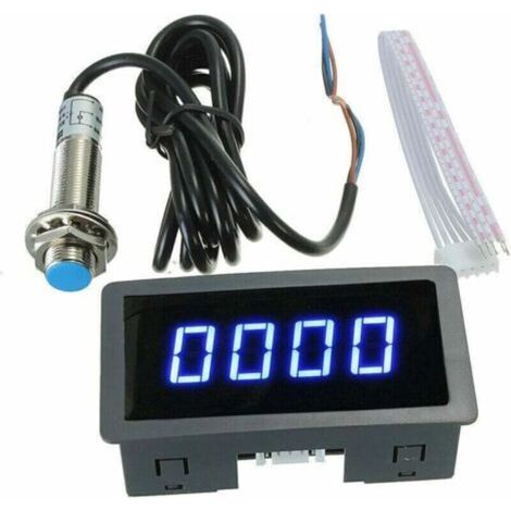Tachymètre numérique avec 4 LED bleues et capteur de proximité à effet Hall (1/4)