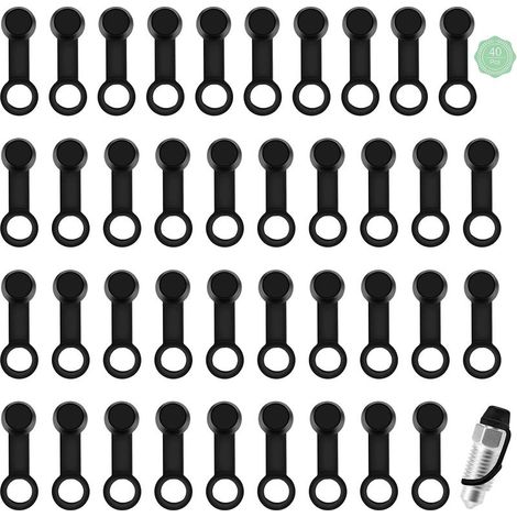 40 Pcs Bouchons de Mamelon de Purge de Frein 8mm Bouchons de Vis de Purge de Frein Universel en Caoutchouc Capuchons à Vis de Frein Cache-Poussière Bouchon de Graisse de Couvercle de Purge (1/5)