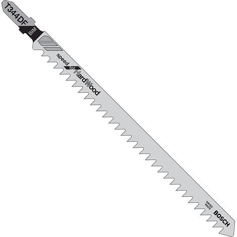 Hoja sierra caladora para madera dura, corte recta vaga, ref. Bosch : T 344 DF, calidad de Hoja de sierra BiM, Largo total 152 mm, Paso de dientes : 4 mm