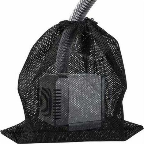 Sac Filtre De Pompe Avec Cordon De Serrage, Sac Filtrant De Pompe À Eau Sac Filtrant Pour Pompe De Bassin Accessoires De Sac En Filet Filtrant Filtration D'aquarium Et Piscine Extérieure 45x45cm Noir (1/4)