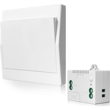 Interrupteur sans fil autoalimenté, sans pile, télécommande sans fil pour les lumières et appareils électriques (1 To 2) (1/4)