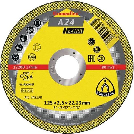 KLINGSPOR Trennscheibe A 24 Extra D125xB2,5mm Bohrung 22,23mm ( 8000353729 ) (1/2)