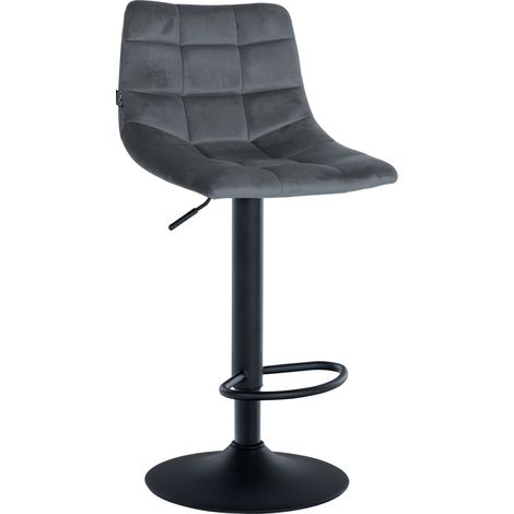 Sgabello Jerry Velvet grigio scuro nero (1/5)