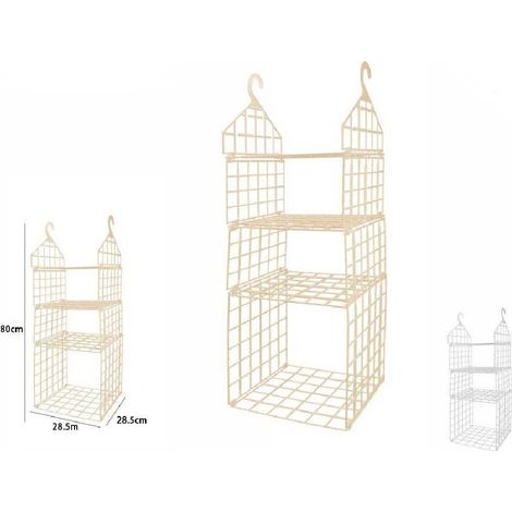 TRADE SHOP - Organizer Per Armadi 4 Ripiani Con Ganci Grucce Salvaspazio 80 X 29 X 29cm 70945 - (1/2)