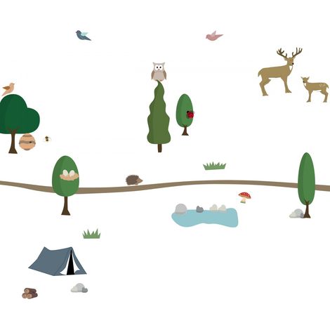 Sticker Mural Frise Balade en Foret 2m (1/5)