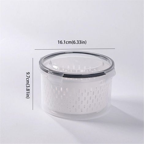 Boîtes de conservation pour fruits et légumes avec couvercle, en plastique, pour réfrigérateur, idéales pour salades, baies, laitue, viande, poisson, céleri, etc.