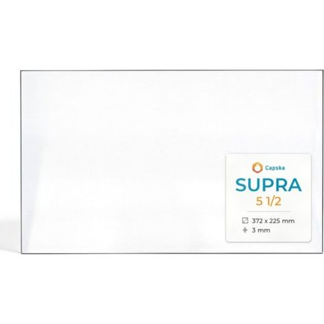 Vitre Supra 5 1/2 - Verre Rectangle pour poêle à bois - 372 x 225 mm (L1 x H1) - 3 mm (1/5)