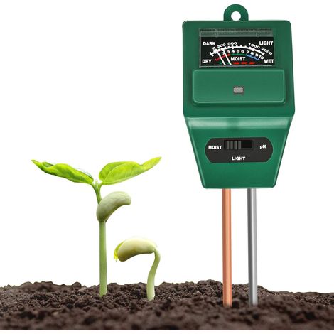 Testeur Sol 3 En 1 - Humidité pH Lumière - Pour Jardin Pelouse Ferme Intérieur - 29 x 5 x 3,7 cm - 1 Pièce (1/5)