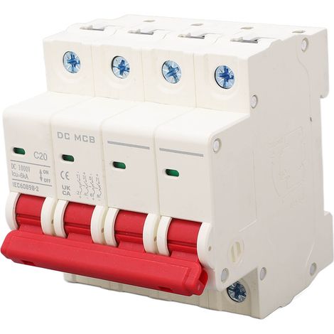 Disjoncteur miniature 4P 20A 1000V DC Rail DIN Protection surcharge Interrupteur 6000A (1/5)