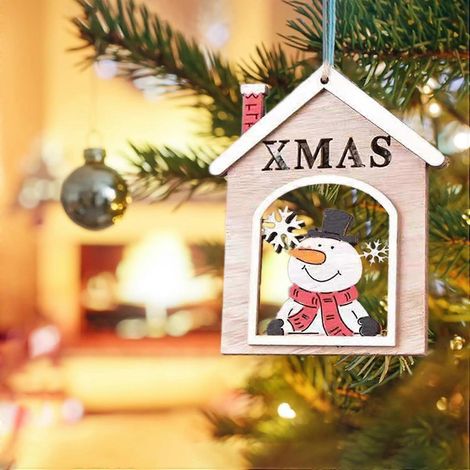 AURA Weihnachtsdekorationen, weihnachtliche Holztür, Wanddekoration, Dekoration für Weihnachten und Neujahr, Feiertagsdekoration, (Schneemann) (1/5)
