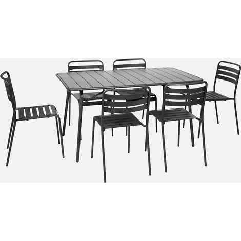 Mesa de jardín plegable de metal con 6 sillas (1/5)