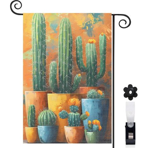 Drapeau de jardin décoration extérieure toile résistante double face 30 x 45 cm pour cour maison terrasse (1/5)