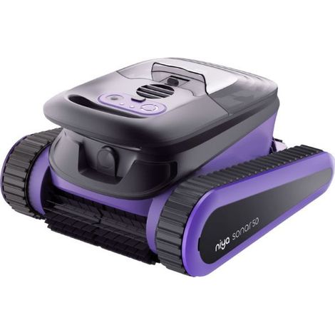 Niya Sonar 50 Robot Piscine sans Fil avec App, Navigation Intelligente, Nettoyage Ligne d'Eau, Système de Filtration Fine, pour Piscines Enterrées & Hors Sol jusqu'à 12 m