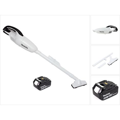 Makita DCL 180 G1 W Akku Staubsauger 18 V Weiß + 1x Akku 6,0 Ah - ohne Ladegerät