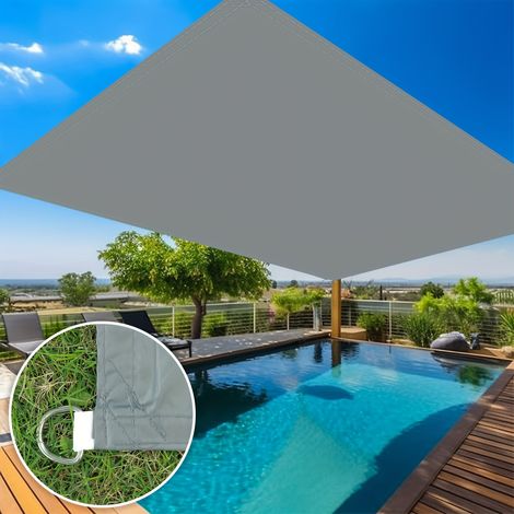 Voile piscine grise – 3x4m – 210D – UV 90% – Jardin