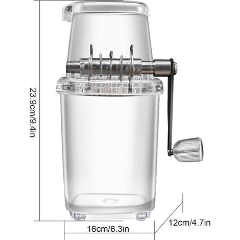 Machine à glace pilée manuelle JeiibrZui - 14 x 14 x 24 cm - 1 pièce avec moule à glace - Acier inoxydable - Idéale pour la maison et les fêtes (1/5)