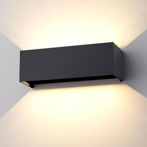 1 LED-Wandleuchte, 30 W, IP65 wasserdicht, verstellbarer Lichtkegel, anthrazitfarbenes Aluminium, für den Innen- und Außenbereich (1/5)