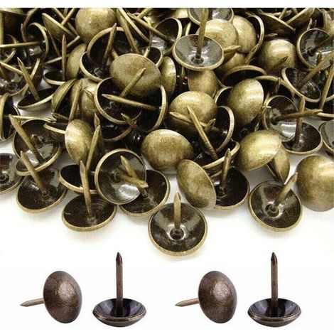500 Stück Polsternägel, strapazierfähig, 17 x 11 mm, bronzefarben, dekorative Polsternägel, Retro-Nägel, DIY-Polsternägel für Möbel, Sofas, Sessel, Betten, Stühle, Vintage-Dekoration (1/4)