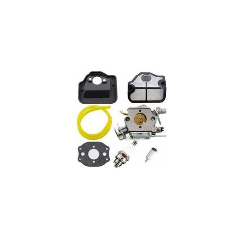 Carburador de repuesto ZVD para motosierras Husqvarna 36, 41, 136, 137, 141 y 142. Incluye bujía y kit de filtro de aire. Sustituye a las piezas con números 530071987, 530035482 y 530029811. - Crezuo (1/4)