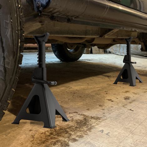 6 Tonnes Chandelles de Levage Métal à Crémaillère pour Réparation Sécurisée Véhicule et Voiture (1/5)
