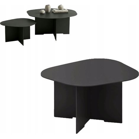 Couchtisch für das Wohnzimmer Loft Metall Schwarz Rubi S 50x30cm (1/5)
