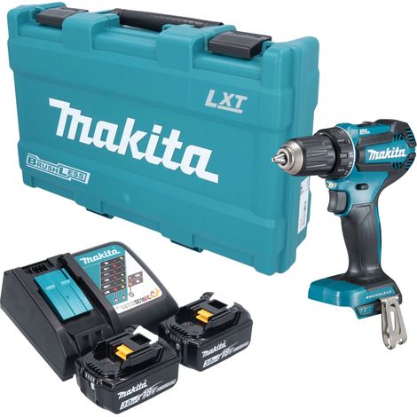 Trapano avvitatore a batteria Makita DDF 485 RFK 18 V 50 Nm brushless + 2 batterie da 3,0 Ah + caricabatterie + valigetta (1/5)