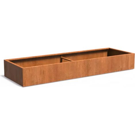 Adezz Pflanzgefäß Carrez Standard Rechteck aus Corten-Stahl Pflanzkübel Größe 300x100x40 cm (1/5)