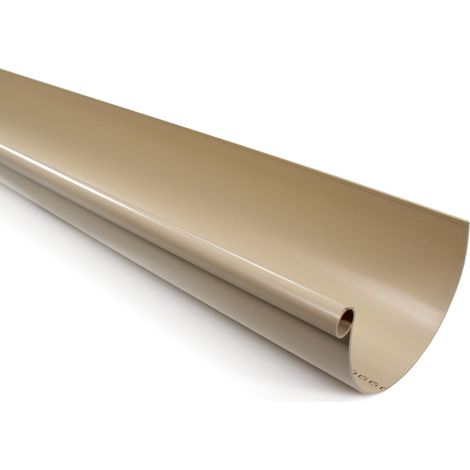 First Plast – Profilé gouttière PVC 16 demi-ronde 4 m – Résistant aux intempéries – Montage facile par collage ou joints – Couleur sable (1/5)