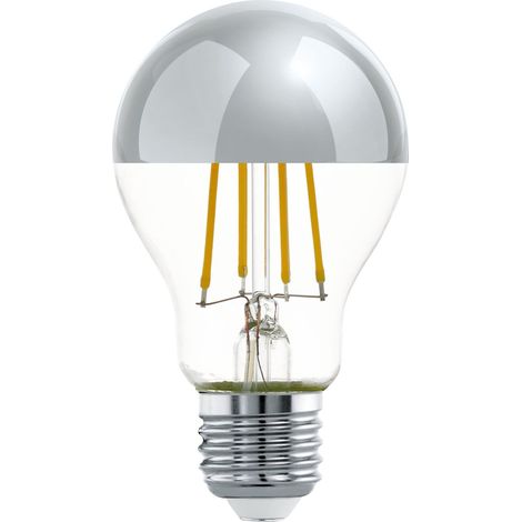 Ampoule LED E27, lampe à tête miroir argenté, éclairage, anti-éblouissant, 7,5 watts (correspond à 60 watts), 806 lumens, blanc chau (1/5)