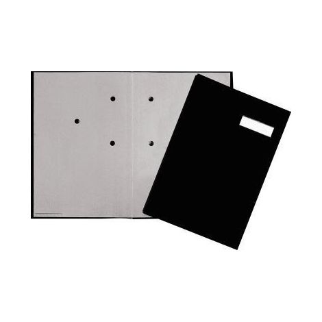 PAGNA Unterschriftenmappe PAGNA DIN A4 Leinen schwarz grau 5 Fächer (1/4)
