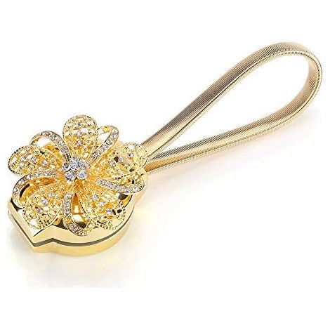 Boucle de rideau magnétique cristal fleur, clip rétractable, ceinture élastique, décoration maison dorée. (1/5)