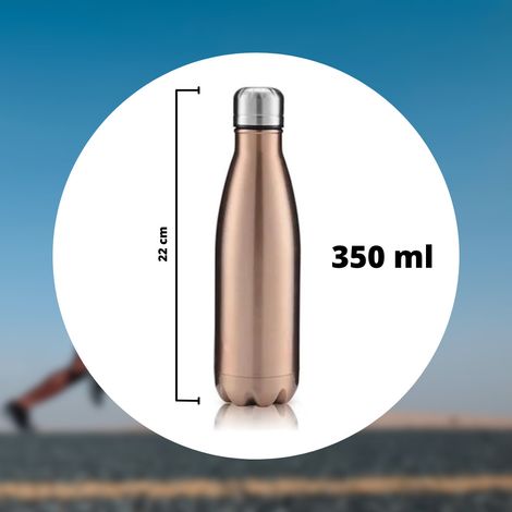 TrAdE Shop Traesio - Borraccia Sportiva 350ml In Acciaio Inox Doppia Parete Per Sport Scuola Ufficio - (1/4)