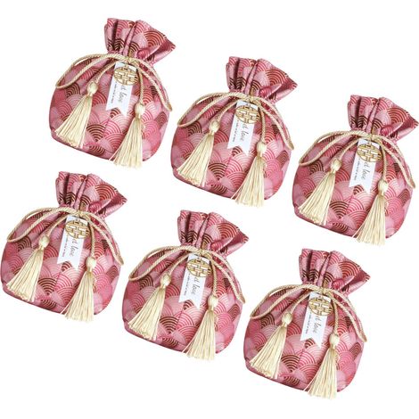Bolsas de terciopelo para dulces, diseño agradable, estampado de nubes rosas.