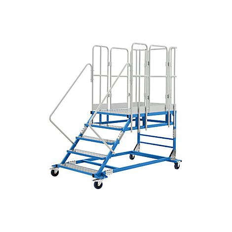 Escalera de plataforma XXL  con piezas insertadas de aluminio 