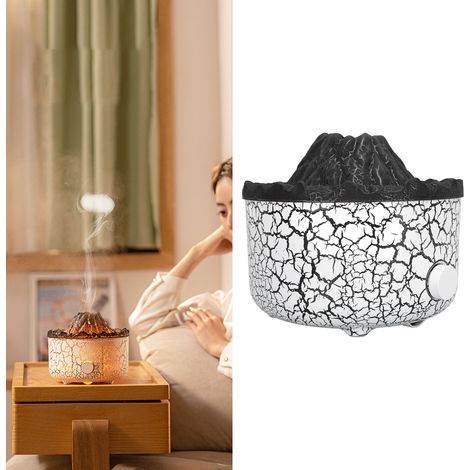 Humidificador de aromaterapia con efecto volcánico, mando a distancia, 560 ml, 10 W, 100–240 V, blanco, para el hogar y la oficina. (1/5)