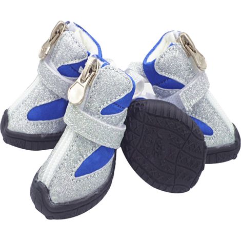 Lot de 4 chaussures de sport antidérapantes pour animaux de compagnie, baskets résistantes toutes saisons, protections réfléchissantes pour pattes de petits chiens, taille 4