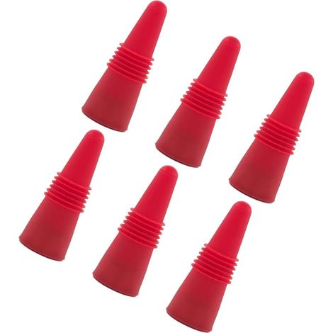 6 bouchons de vin inox/silicone étanche réutilisable (1/5)