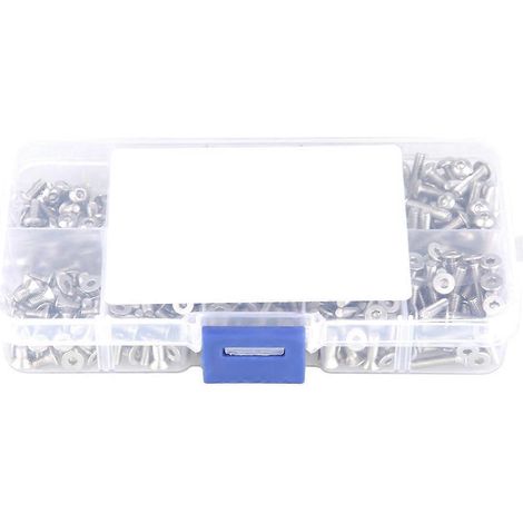400-teiliges Set M3 304 Edelstahl-Innensechskantschrauben (Linsen- und Flachkopf) mit Box