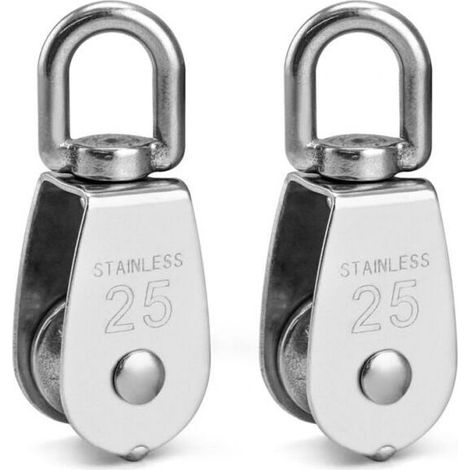 2 Pcs 304 Stainless Steel Pulley, M25 Lifting Pulley, Loading Roller, Lifting Pulley (1/5)