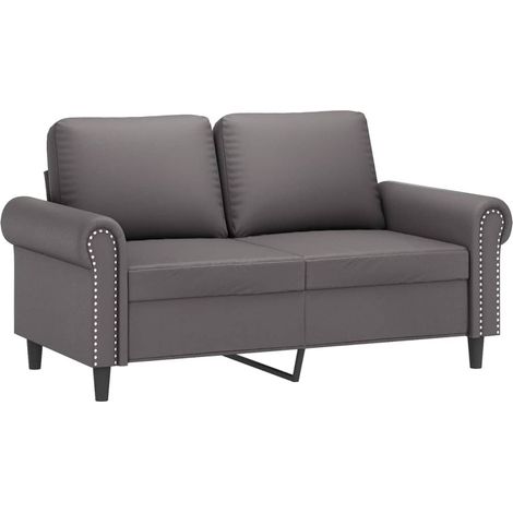 Canapé à 2 places,Sofa pour Salon,Banquette Gris 120 cm Similicuir CFW341256 (1/5)