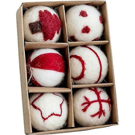 Boules de Noël en feutrine, lot de 6 ou 36, incassables, flocons de neige et bonhommes de neige, couleurs unies, réutilisables, pour sapin et maison, 3 cm/5 cm (1/5)