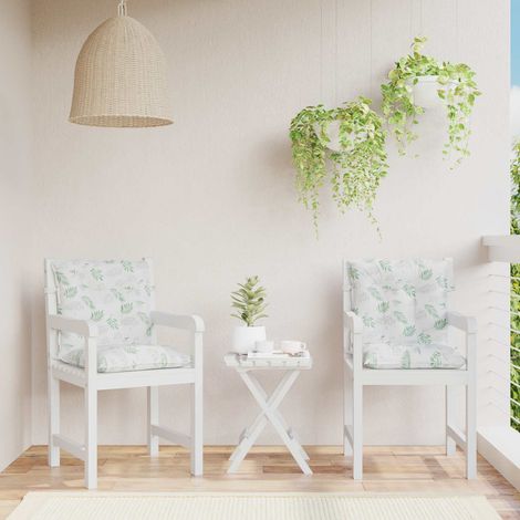 vidaXL Coussin d'extérieur 2 pcs Motif à feuilles fines Tissu (1/5)
