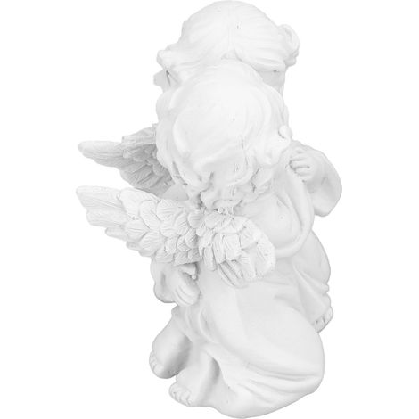 Statue d'Ange en Résine Synthétique Blanche, Forme d'Étreinte, Décoration de Bureau (1/5)