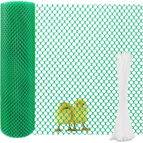 Filet poulailler grillage plastique grillage poule diamètre du trou de 0,8cm clôture en plastique pour chat balcon jardinage (40cm×3m, vert) (1/5)